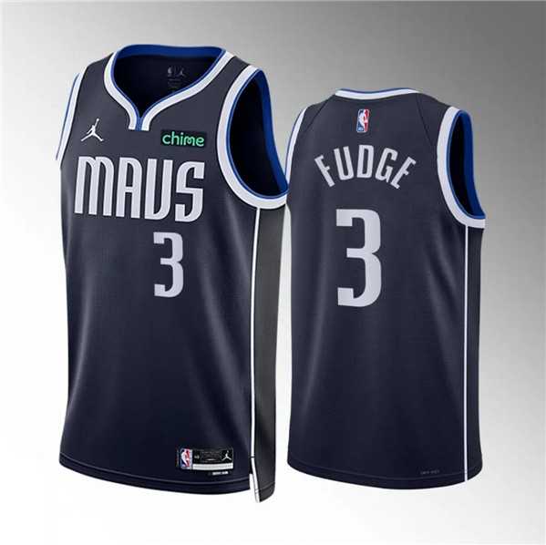 Men%27s Dallas Mavericks #3 Alex Fudge Navy Statement Edition Stitched Basketball Jersey Dzhi